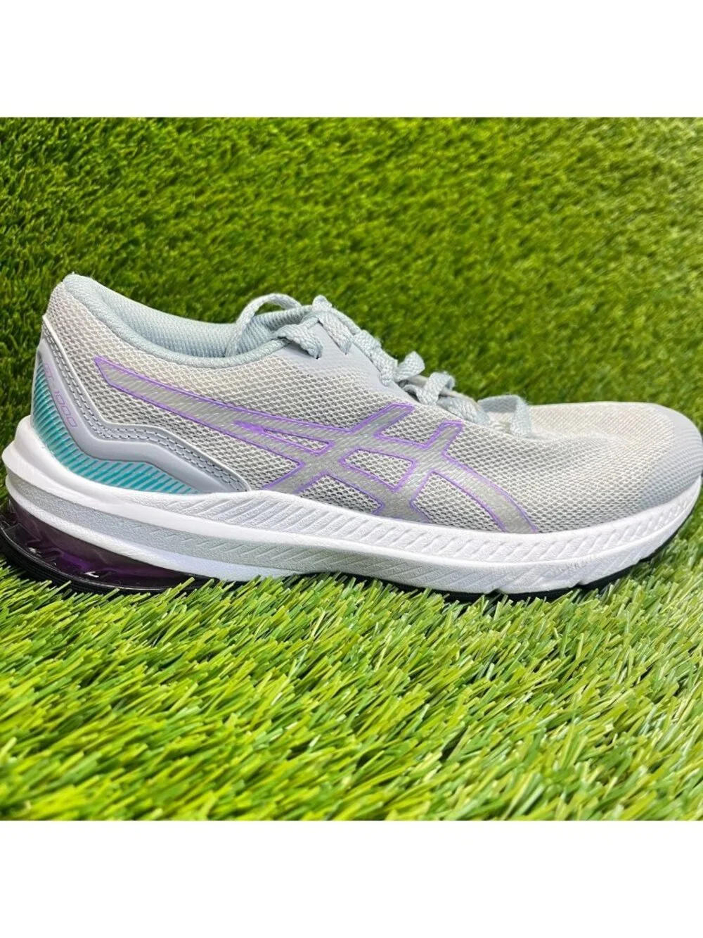 Asics GT-1000 11 Girls Size 5.5Y Gray Purple Athletic Running Shoes Sneakers